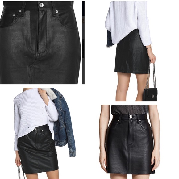 rag and bone leather skirt